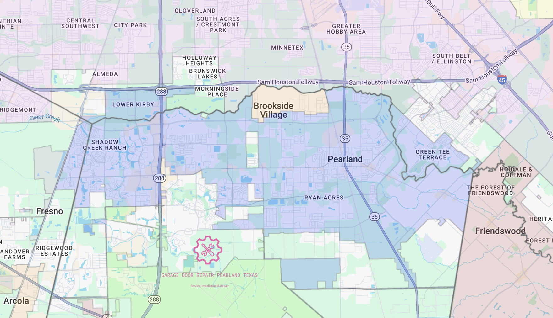 pearland-tx-map