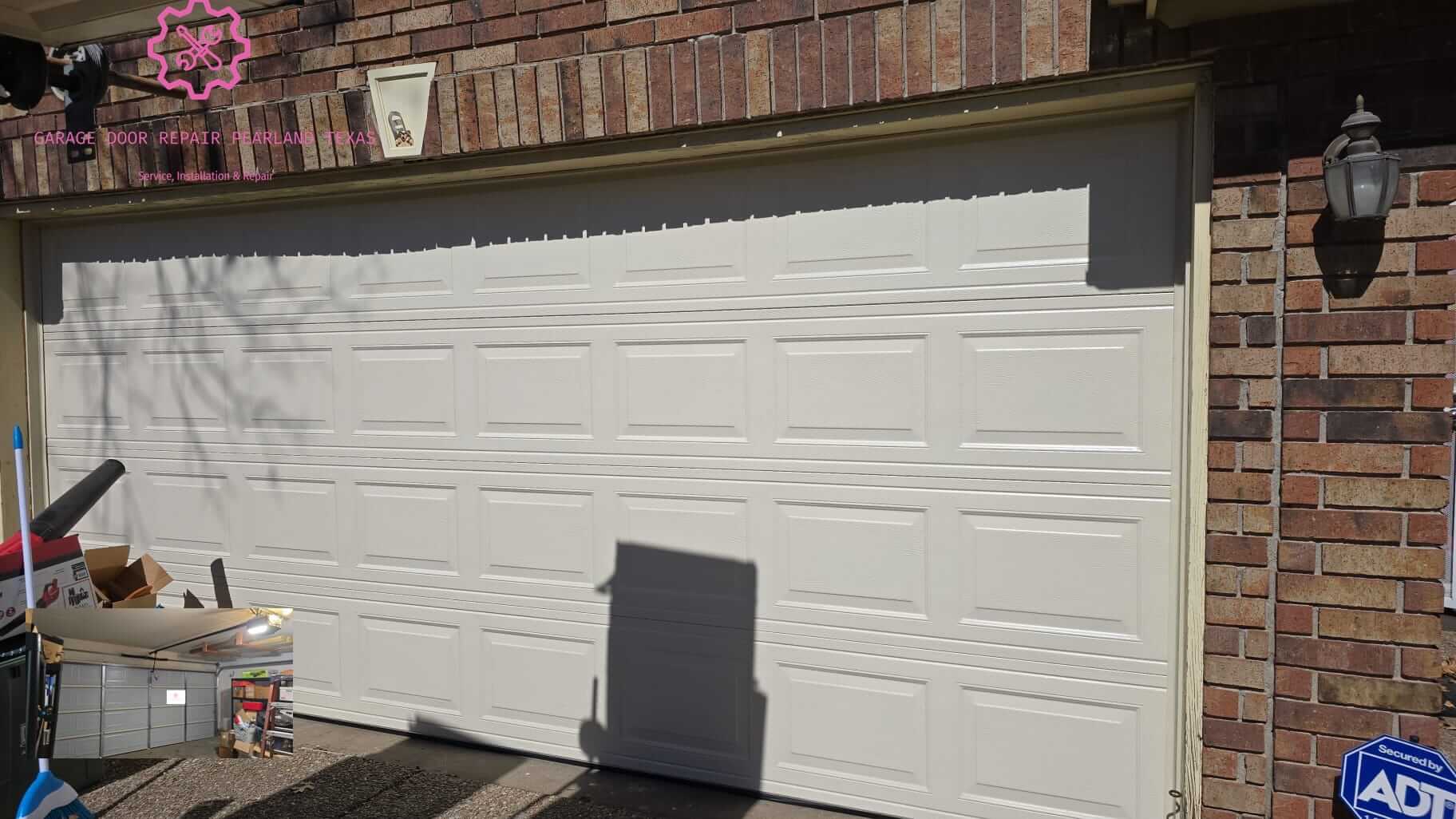 new-two-car-garage-almond-color-door-install